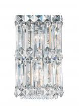 Schonbek 1870 2235O - Quantum 2 Light 120V Wall Sconce in Polished Stainless Steel with Optic Crystal