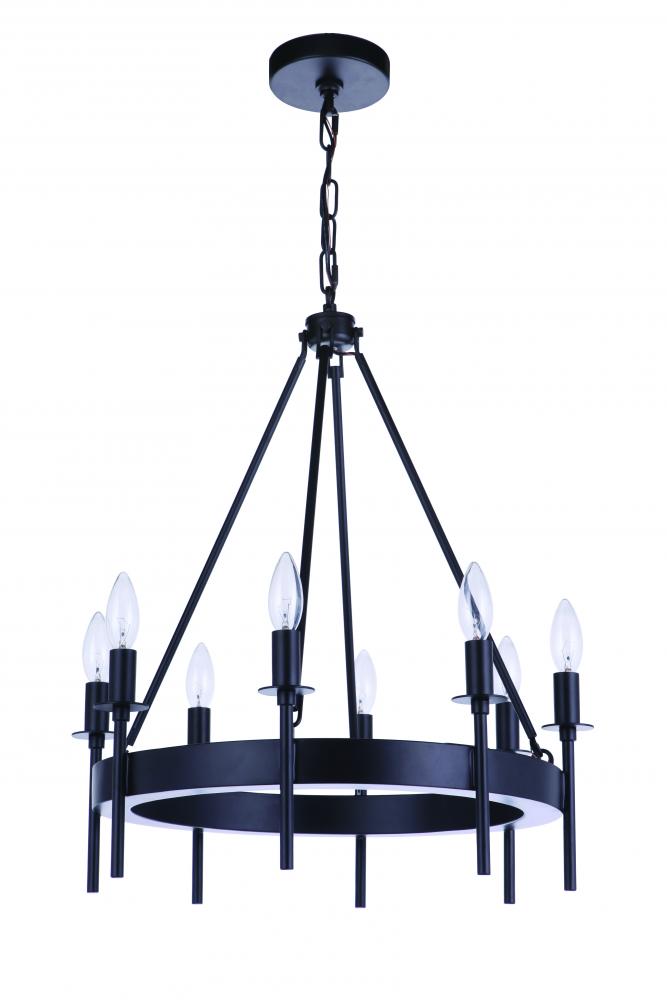 Larrson 8 Light Chandelier in Flat Black