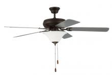 Craftmade DCF52ESP5C1W - Decorator's Choice 52" 5-Blade 2 Light Ceiling Fan in Espresso w/ Walnut/Espresso Blades