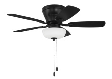 Craftmade WHL42FB5C1 - Wheeler 42" 5-Blade 2-Light Bowl Ceiling Fan in Flat Black w/ Flat Black/Greywood Blades