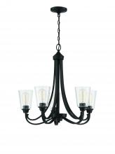 Craftmade 41925-ESP-CS - Grace 5 Light Chandelier in Espresso (Clear Seeded Glass)