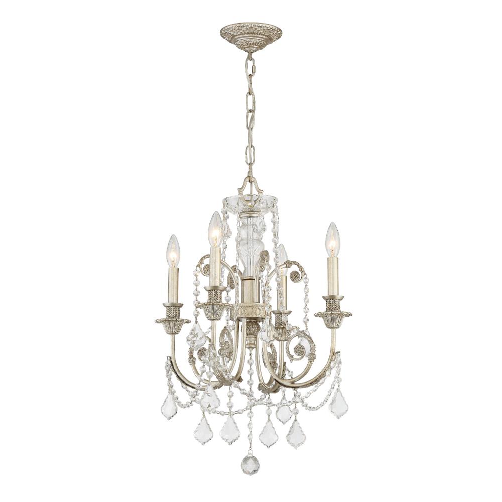 Regis 4 Light Spectra Crystal Olde Silver Chandelier