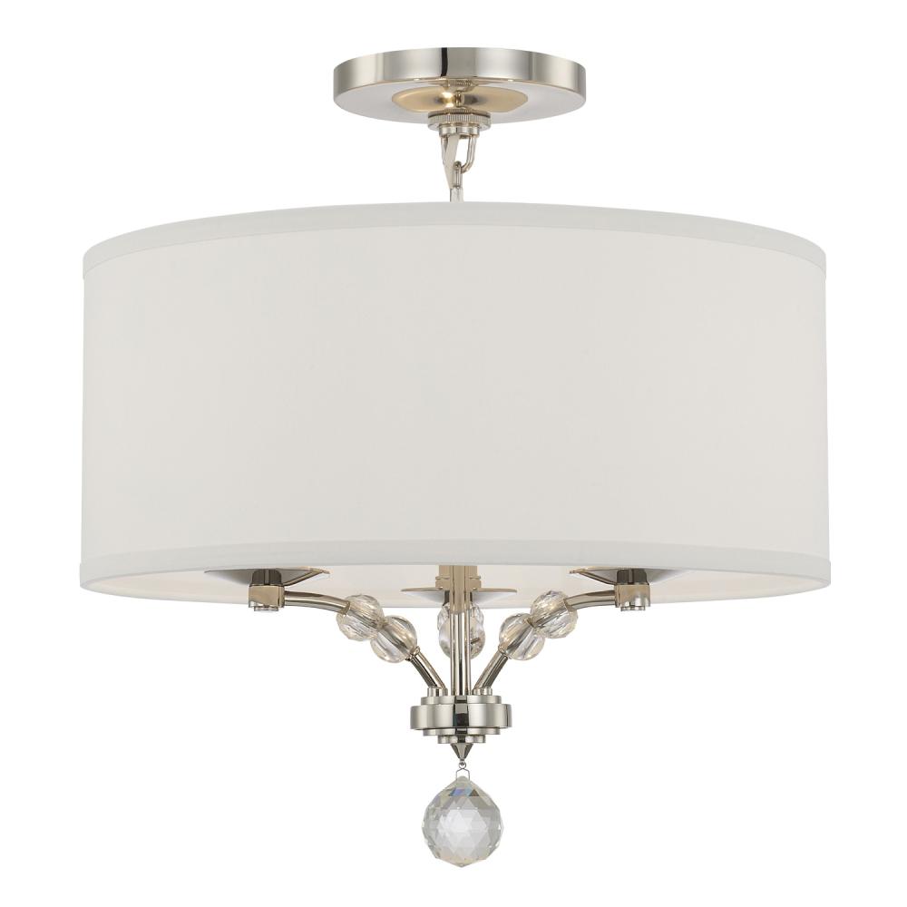 Mirage 3 Light Polished Nickel Semi Flush Mount