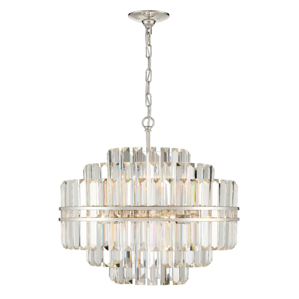 Hayes 12 Light Polished Nickel Chandelier