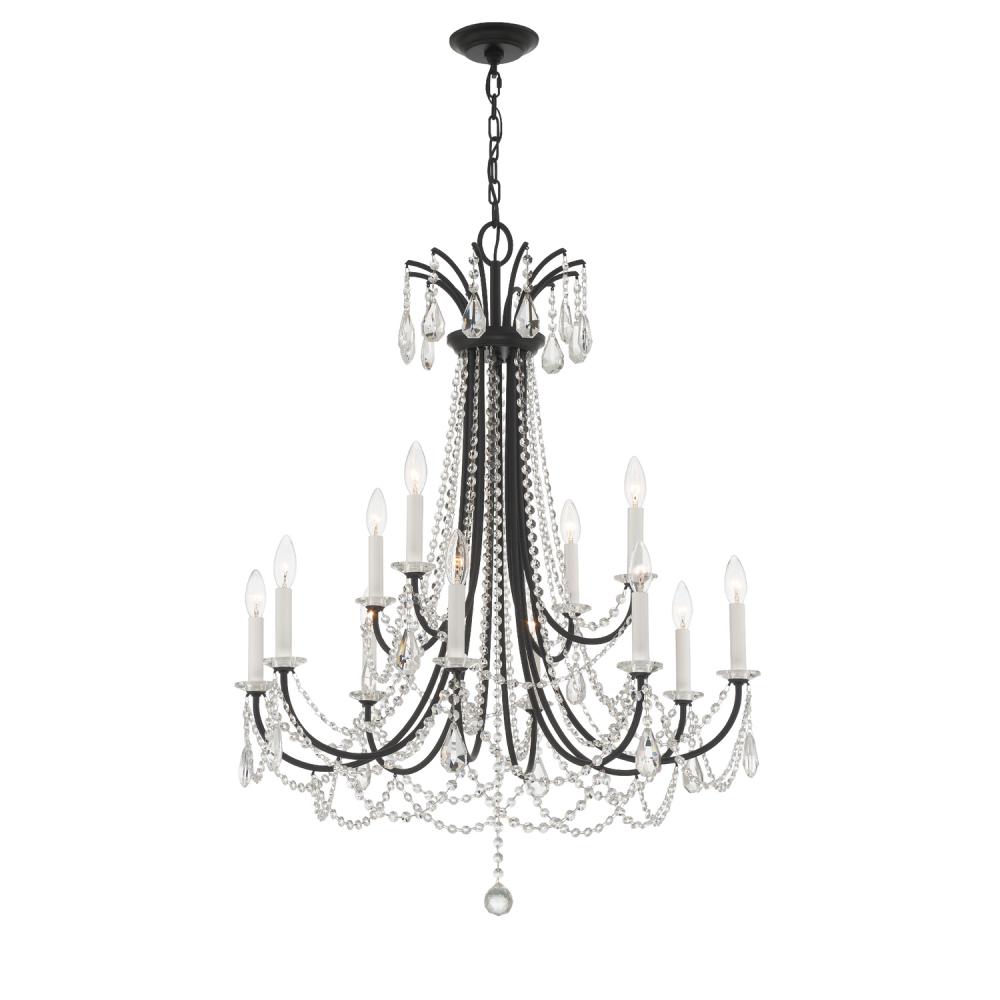 Karrington 12 Light Matte Black Chandelier