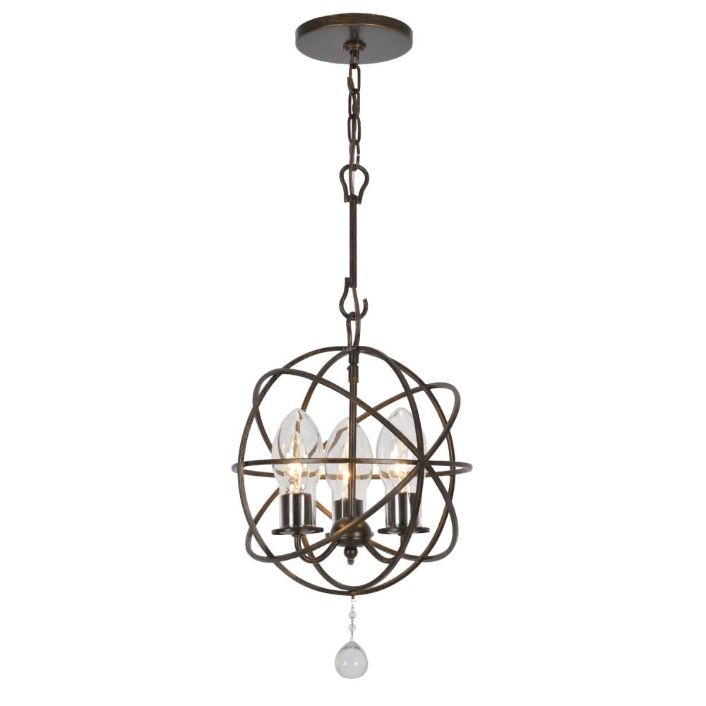 Solaris 3 Light English Bronze Sphere Outdoor Chandelier