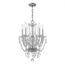 Crystorama 1129-CH-CL-MWP - Traditional Crystal 5 Light Hand Cut Crystal Polished Chrome Mini Chandelier