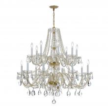 Crystorama 1139-PB-CL-MWP - Traditional Crystal 16 Light Hand Cut Crystal Polished Brass Chandelier