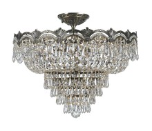 Crystorama 1485-HB-CL-S - Majestic 5 Light Swarovski Strass Crystal Historic Brass Ceiling Mount