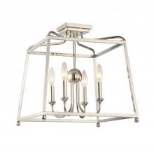 Crystorama 2243-PN_NOSHADE - Libby Langdon Sylvan 4 Light Polished Nickel Semi Flush Mount