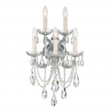 Crystorama 4425-CH-CL-SAQ - Maria Theresa 5 Light Spectra Crystal Polished Chrome Sconce