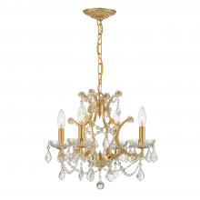 Crystorama 4454-GA-CL-MWP - Filmore 4 Light Hand Cut Crystal Antique Gold Mini Chandelier