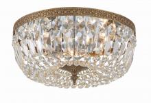 Crystorama 714-OB-CL-SAQ - Crystorama 3 Light Spectra Crystal Olde Brass Flush Mount