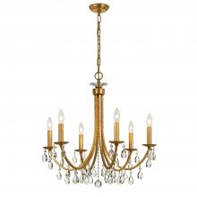 Crystorama 8826-GA-CL-SAQ - Bridgehampton 6 Light Spectra Crystal Antique Gold Chandelier