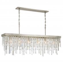 Crystorama WIN-217-SA-CL-MWP - Winfield 6 Light Antique Silver Linear Chandelier