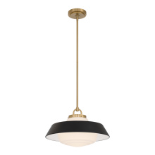 Crystorama XAN-8006-VG-MK - Xander 16'' Vibrant Gold + Matte Black Pendant