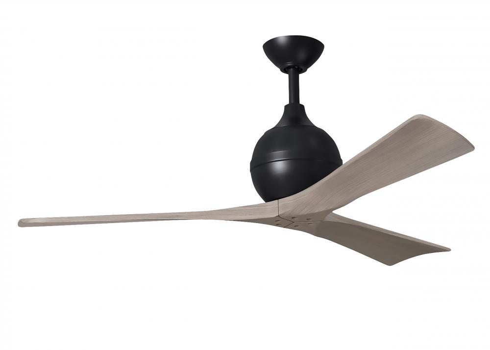Irene-3 - Three Blade Paddle Fan - 52" - Matte Black Finish - Gray Ash Tone Blades