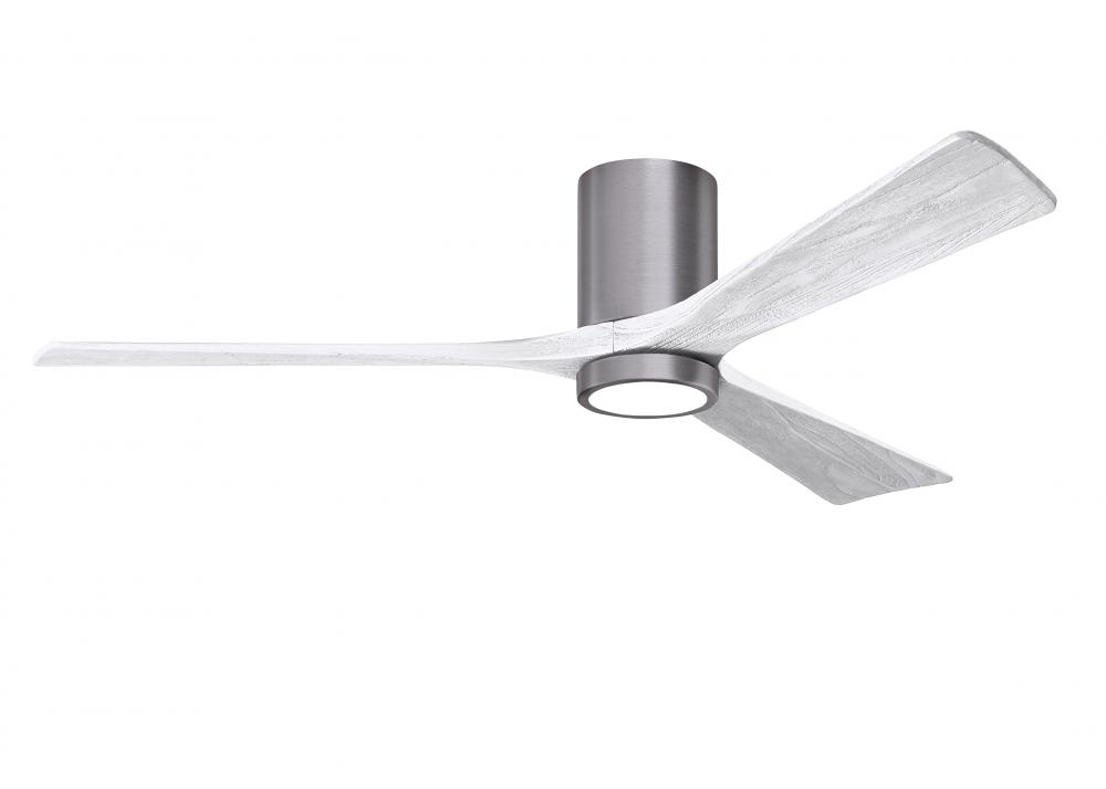 Irene-3HLK three-blade flush mount paddle fan in Brushed Pewter finish with 60” Matte White tone