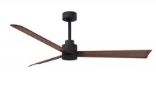 Matthews Fan Company AK-BK-WN-56 - Alessandra 3-blade transitional ceiling fan in matte black finish with walnut blades. Optimized fo