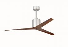 Matthews Fan Company EK-BN-WN - Eliza 3-blade paddle fan in Brushed Nickel finish with walnut all-weather ABS blades. Optimized fo