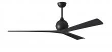 Matthews Fan Company IR3-BK-BK-72 - Irene-3 three-blade paddle fan in Matte Black finish with 72” solid matte black wood blades.