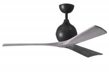 Matthews Fan Company IR3-BK-BW-52 - Irene-3 three-blade paddle fan in Matte Black finish with 52" solid barn wood tone blades.