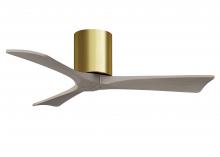 Matthews Fan Company IR3H-BRBR-GA-42 - Irene-3H three-blade flush mount paddle fan in Brushed Brass finish with 42” Gray Ash tone blade