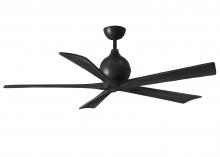 Matthews Fan Company IR5-BK-BK-60 - Irene-5 five-blade paddle fan in Matte Black finish with 60" solid matte black wood blades.