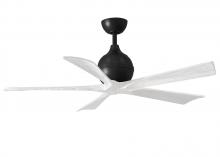 Matthews Fan Company IR5-BK-MWH-52 - Irene-5 five-blade paddle fan in Matte Black finish with 52" solid matte white wood blades.