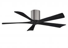 Matthews Fan Company IR5H-BP-BK-52 - Irene-5H five-blade flush mount paddle fan in Brushed Pewter finish with 52” solid matte black w