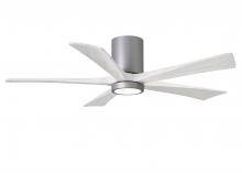 Matthews Fan Company IR5HLK-BN-MWH-52 - IR5HLK five-blade flush mount paddle fan in Brushed Nickel finish with 52” solid matte white woo