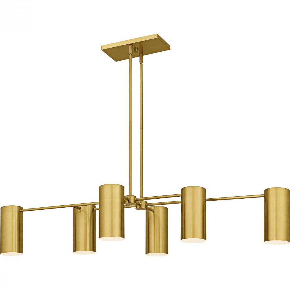 Foreland 6-Light Brushed Gold Linear Chandelier