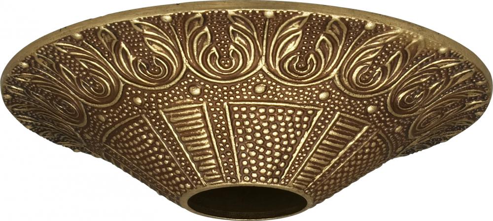 Cast Brass Canopy; Antique Brass Finish; 4-3/8" Diameter; 1-1/16" Center Hole; 1" Height