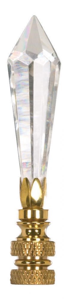 U-Drop Cut Crystal Finial; 3-1/4" Height; 1/4-27