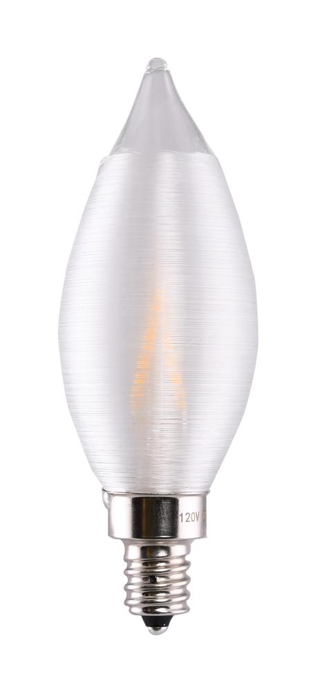 2 Watt CA11 LED; Satin Spun Clear; Candelabra base; 2700K; 120 Volt