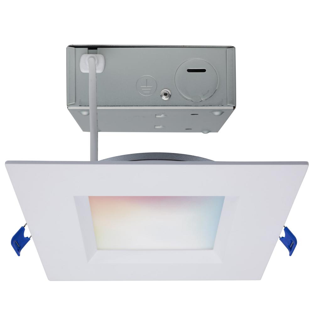 12 Watt; LED Direct Wire; Low Profile Regress Baffle Downlight; 6 Inch Square; Starfish IOT; Tunable