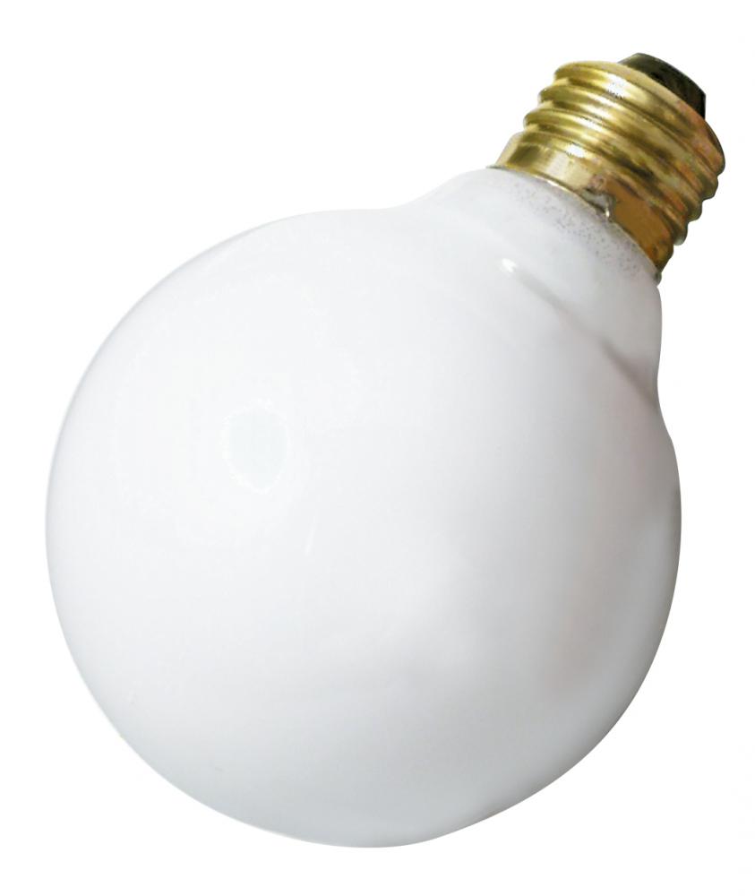 25 Watt G25 Incandescent; Gloss White; 3000 Average rated hours; 160 Lumens; Medium base; 120 Volt