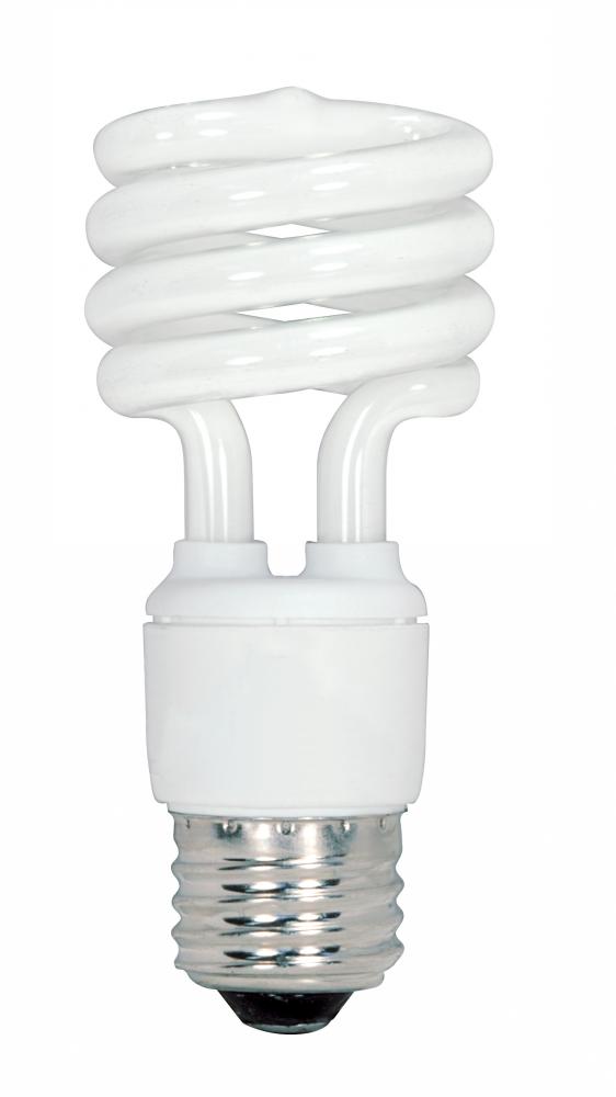 13 Watt; Mini Spiral Compact Fluorescent; 3500K; 82 CRI; Medium base; 120 Volt; 4-pack