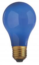 Satco Products Inc. S6092 - 25 Watt A19 Incandescent; Ceramic Blue; 1000 Average rated hours; 80 Lumens; Medium base; 130 Volt