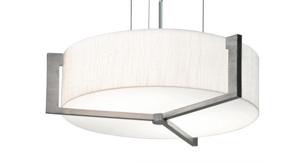 Apex 14'' LED Pendant - Weathered Grey Finish - Jute Shade