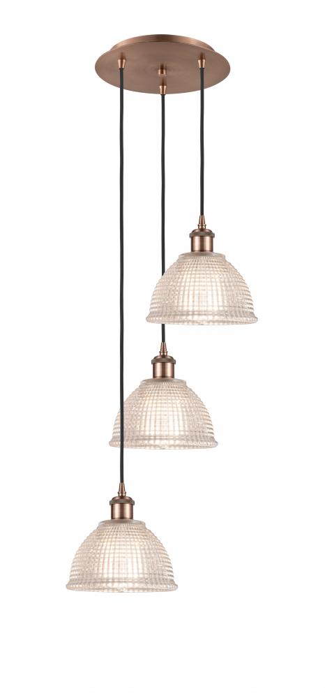 Arietta - 3 Light - 15 inch - Antique Copper - Cord Hung - Multi Pendant