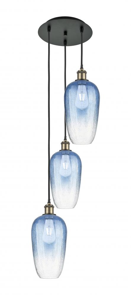 Brookhaven Flute - 3 Light - 14 inch - Black Antique Brass - Cord Hung - Multi Pendant