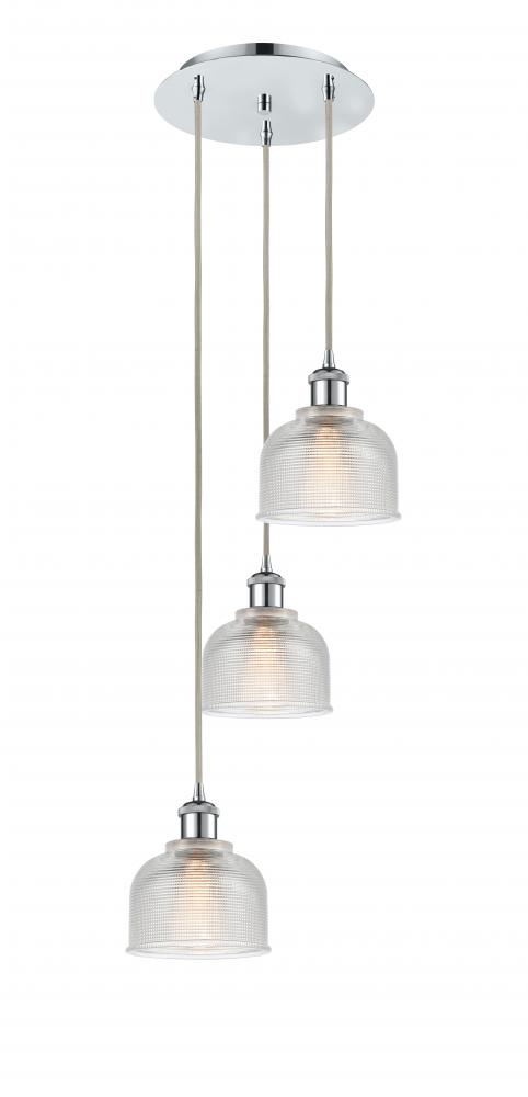 Dayton - 3 Light - 12 inch - Polished Chrome - Cord Hung - Multi Pendant