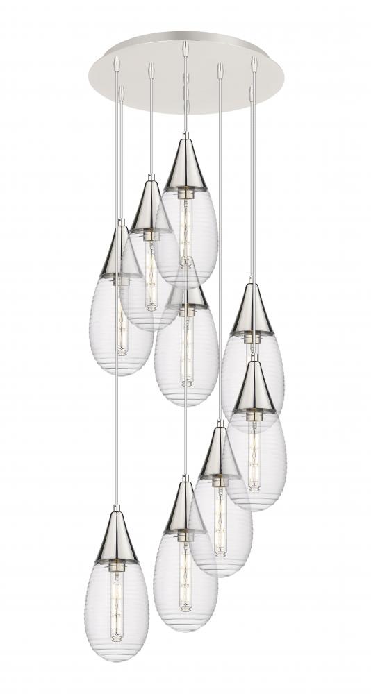 Malone - 9 Light - 20 inch - Polished Nickel - Multi Pendant