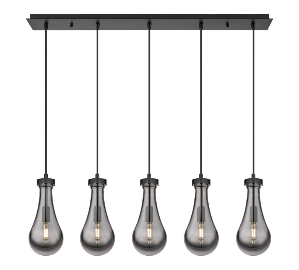 Owego - 5 Light - 37 inch - Matte Black - Linear Pendant