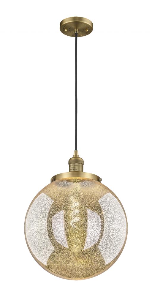 Beacon - 1 Light - 14 inch - Brushed Brass - Cord hung - Mini Pendant