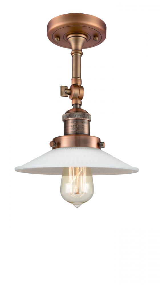 Halophane - 1 Light - 9 inch - Antique Copper - Semi-Flush Mount