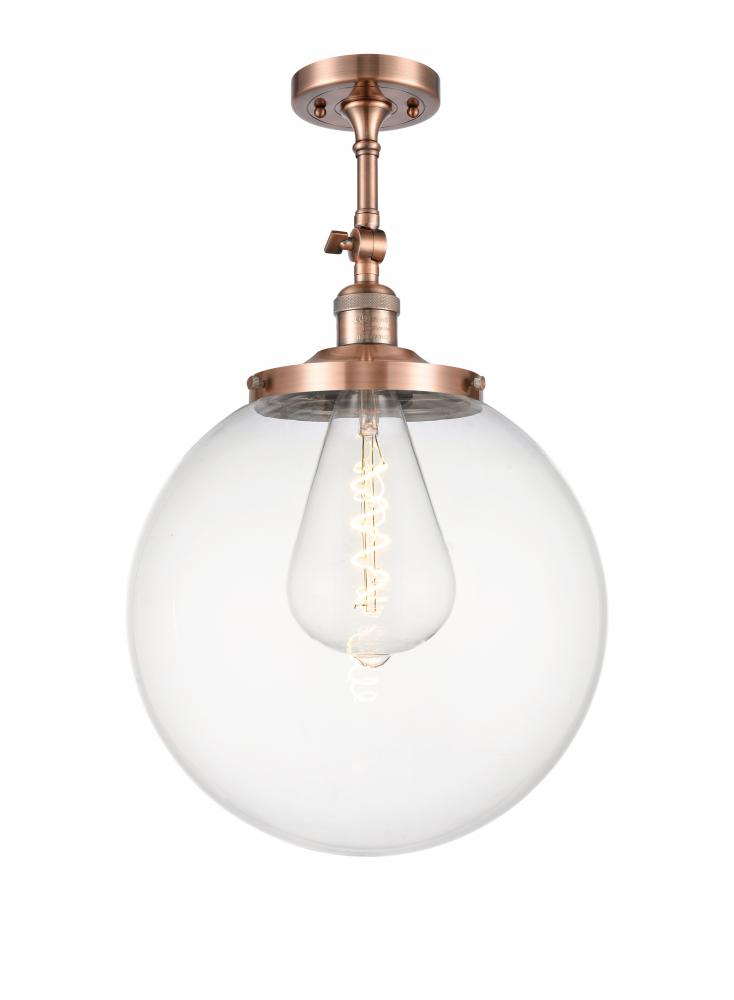 Beacon - 1 Light - 14 inch - Antique Copper - Adjustable Semi-Flush Mount