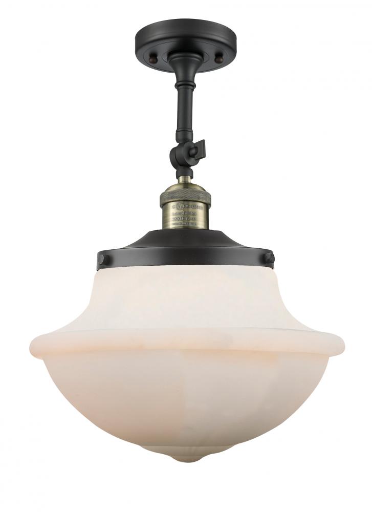 Oxford - 1 Light - 12 inch - Black Antique Brass - Semi-Flush Mount