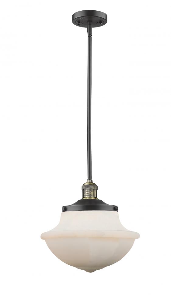 Oxford - 1 Light - 12 inch - Black Antique Brass - Stem Hung - Mini Pendant